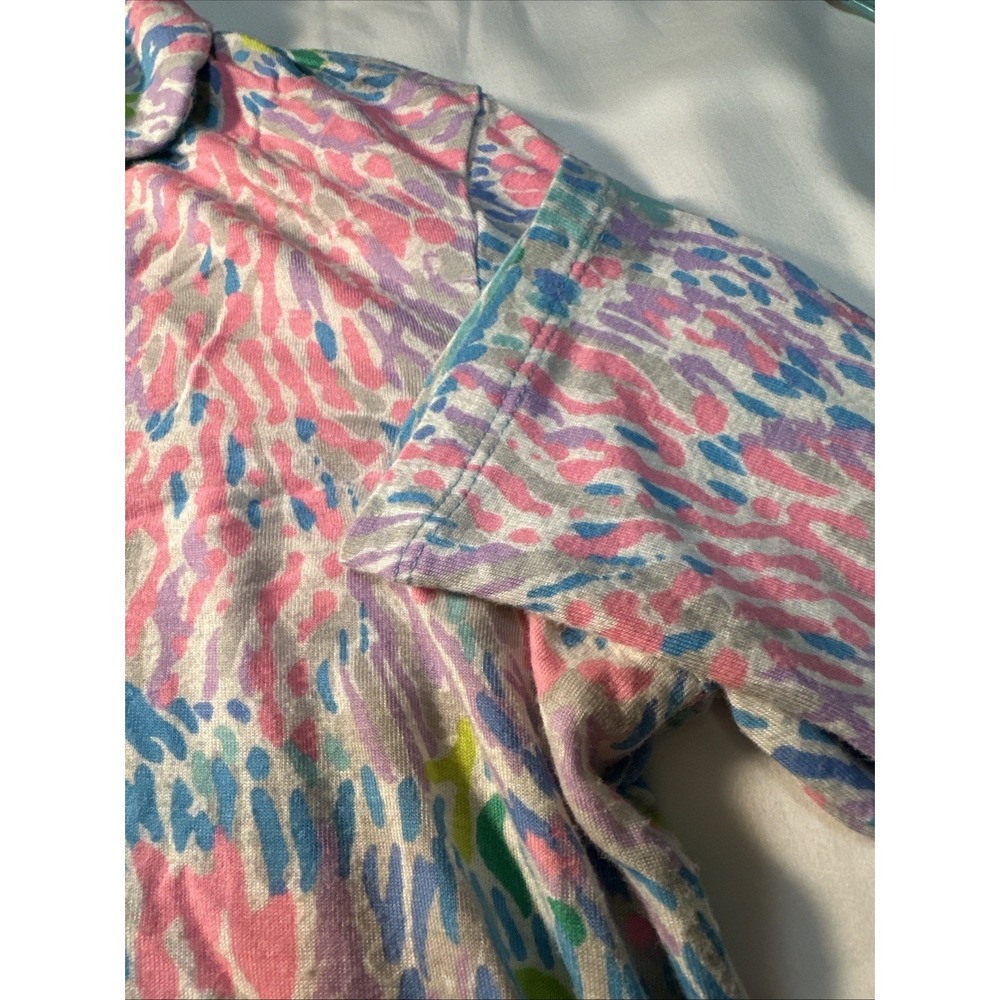Lilly Pulitzer PJ Knit Button Up Pajama Top Multi Stargazer Pajamas Top Small - Picture 8 of 12